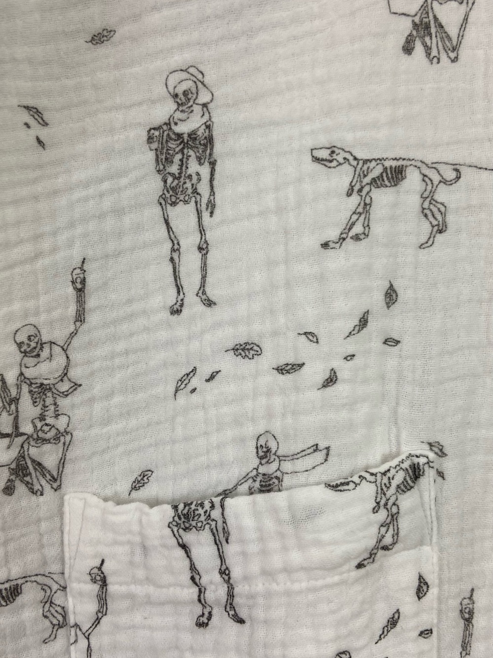 American Eagle skeleton pajama set Halloween cotton gauze XL 2 pieces whimsical - Picture 4 of 14
